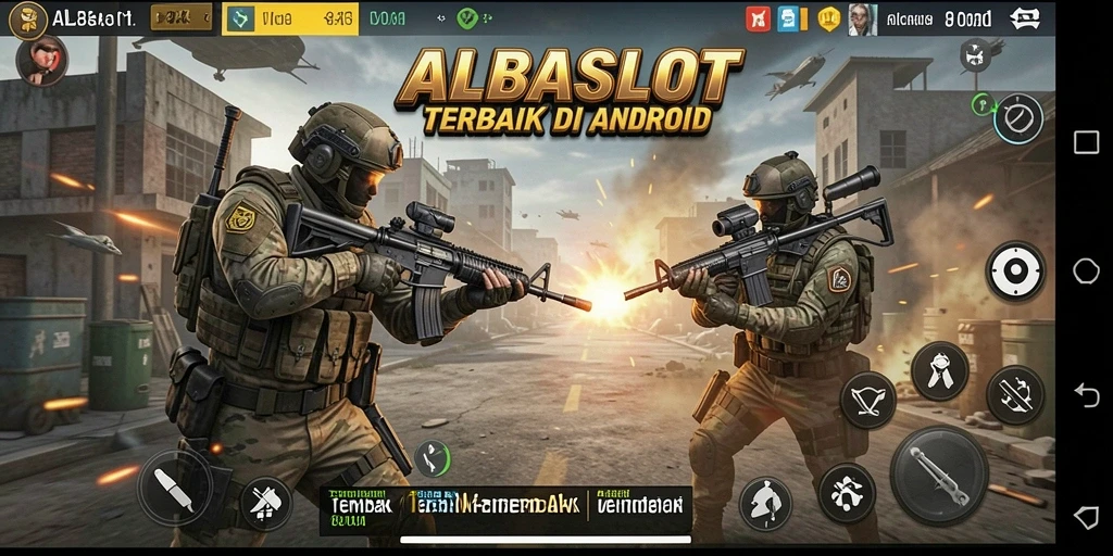 Screenshot gameplay menampilkan aksi tembak-menembak seru di ALBASLOT.