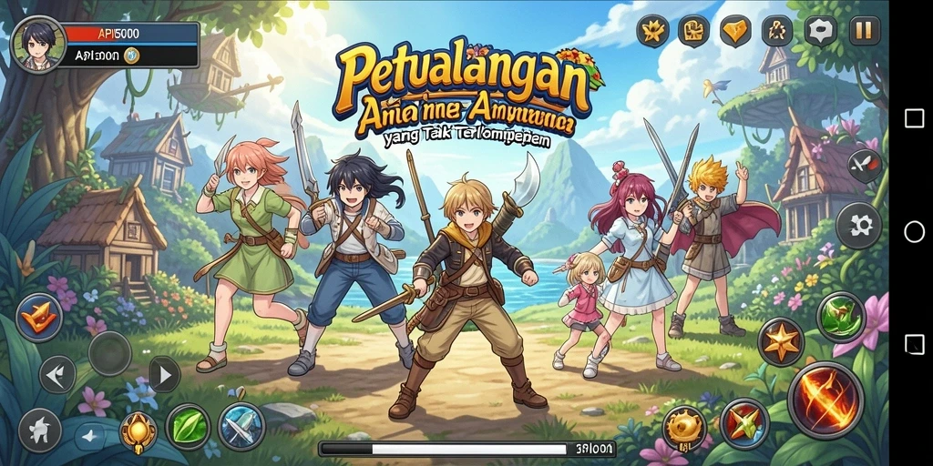 Screenshot gameplay API5000 menampilkan karakter anime dalam aksi seru.