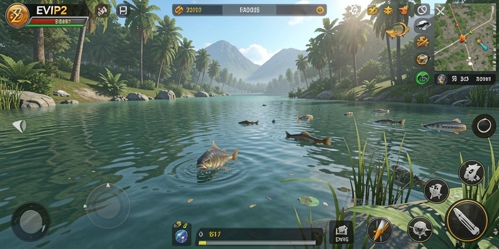 Tangkapan ikan yang menakjubkan dalam gameplay EVIP2.