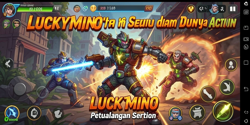 Tampilan gameplay seru dan dinamis dari LUCKYMINO.