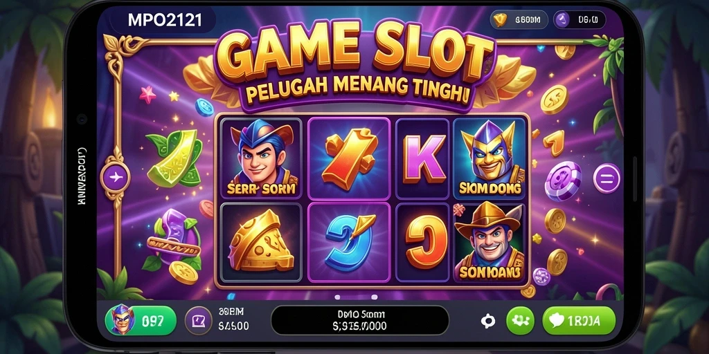Tangkapan layar gameplay MPO2121 yang menampilkan kemenangan besar di Slot.