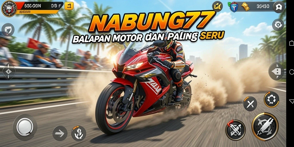 Tampilan menarik dari gameplay balapan Motor Racing di NABUNG77.