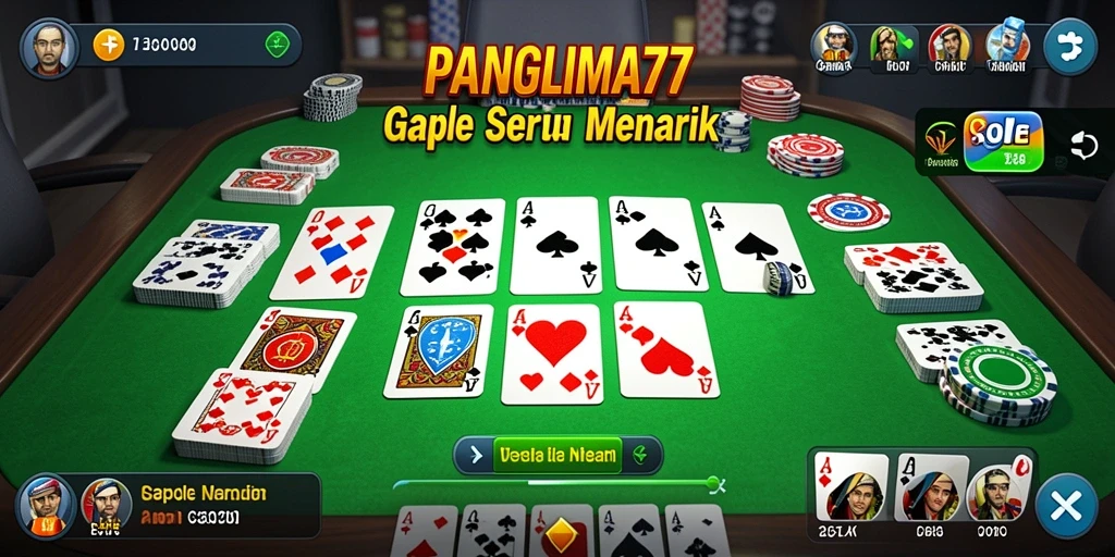 Tampilan gameplay seru dari PANGLIMA77 saat bermain Gaple.