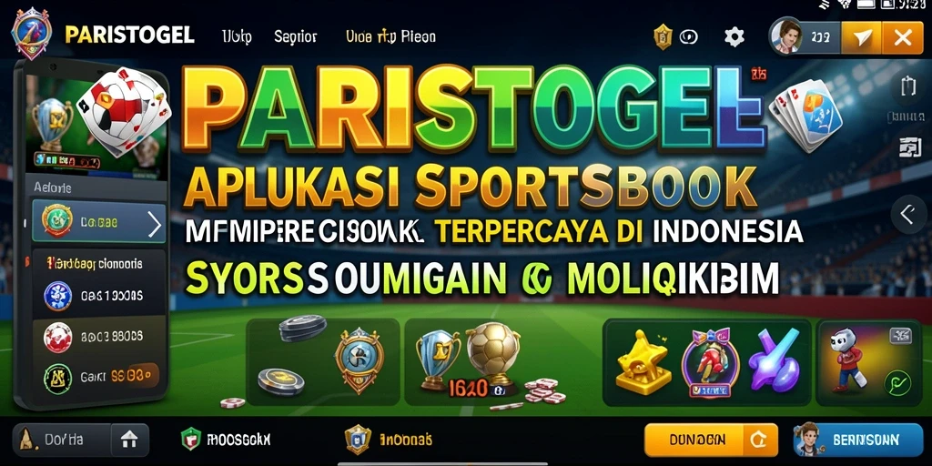 Tampilan screenshot utama menunjukkan antarmuka aplikasi Sportsbook yang intuitif.