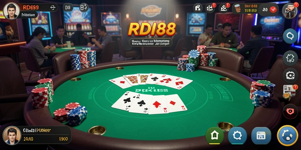 Tampilan menarik dari permainan poker di RDI88 dengan grafik yang menawan.