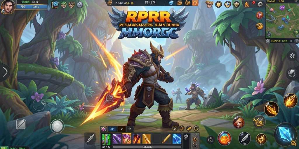 Screenshot gameplay RPRR menampilkan pertarungan seru di dunia fantasi.