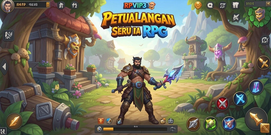 Screenshot gameplay RPVIP3 menunjukkan aksi seru dan karakter ikonik dalam pertarungan.