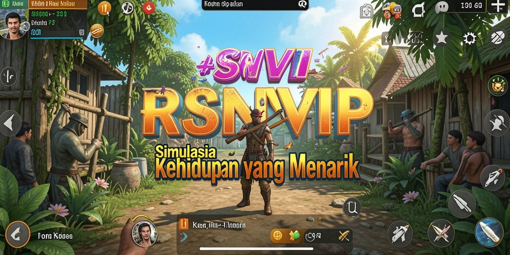 Tangkapan layar gameplay RSNVIP menunjukkan karakter dalam dunia simulasi yang penuh warna.