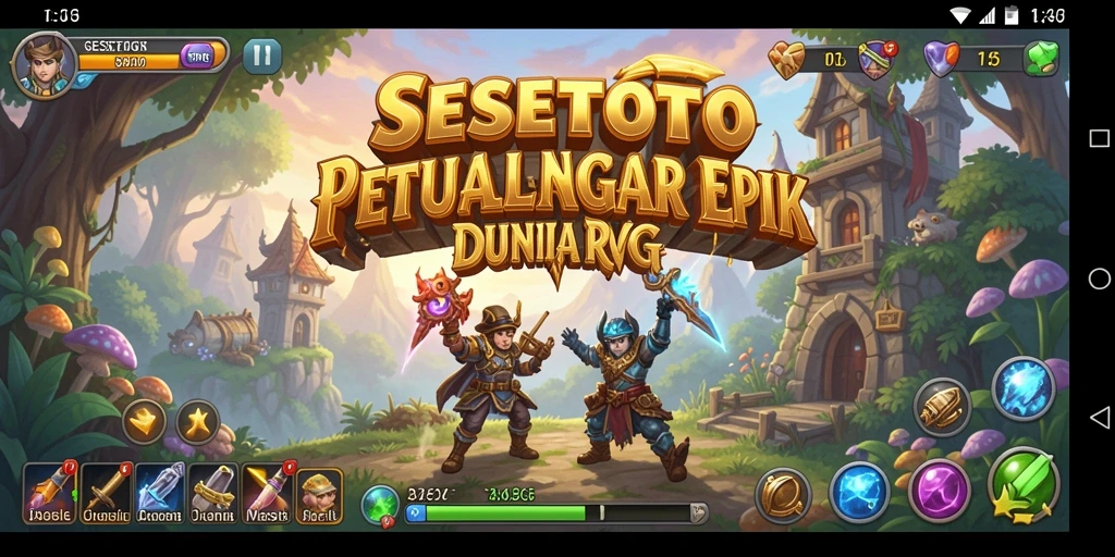 Tampilan gameplay SESETOTO yang menampilkan pertarungan seru di dunia RPG.