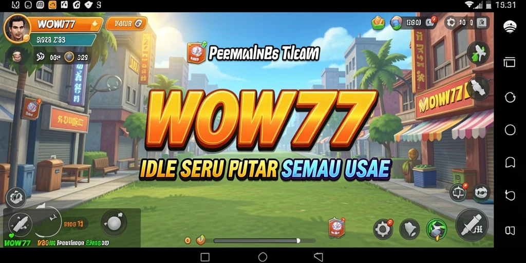 Tampilan gameplay WOW77 menampilkan pertumbuhan kerajaan yang otomatis dan menarik.