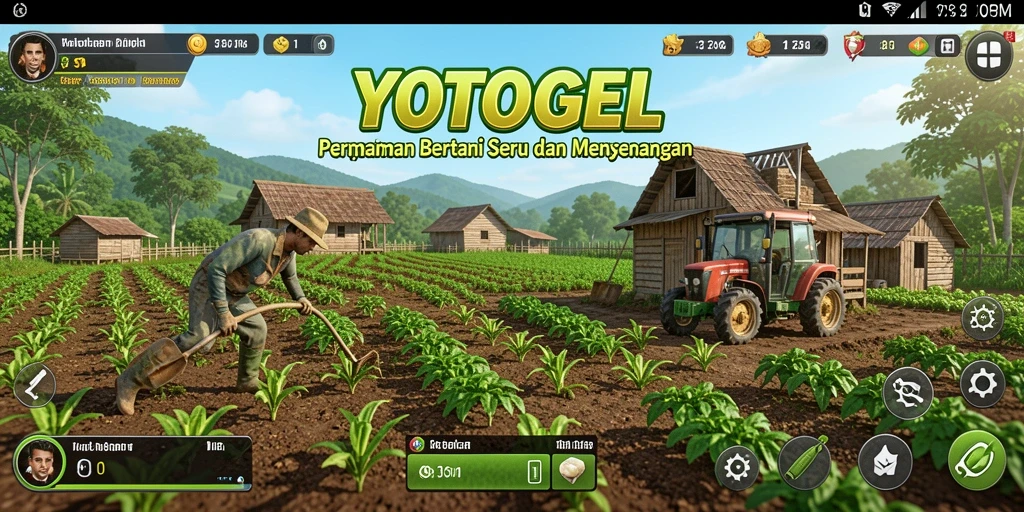 Tampilan screenshot gameplay YOTOGEL menampilkan suasana bertani yang indah.
